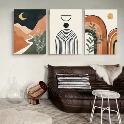 3pcs Serene Landscape & Geometric Wall Art Canvas Unframed - High Quality Print 100% Australian Made Wall Canvas