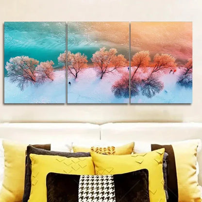 3pcs Winter Beach Triptych Wall Art Set Wall Art Canvas Unframed – High Quality Print 100% Australian Made Wall Canvas