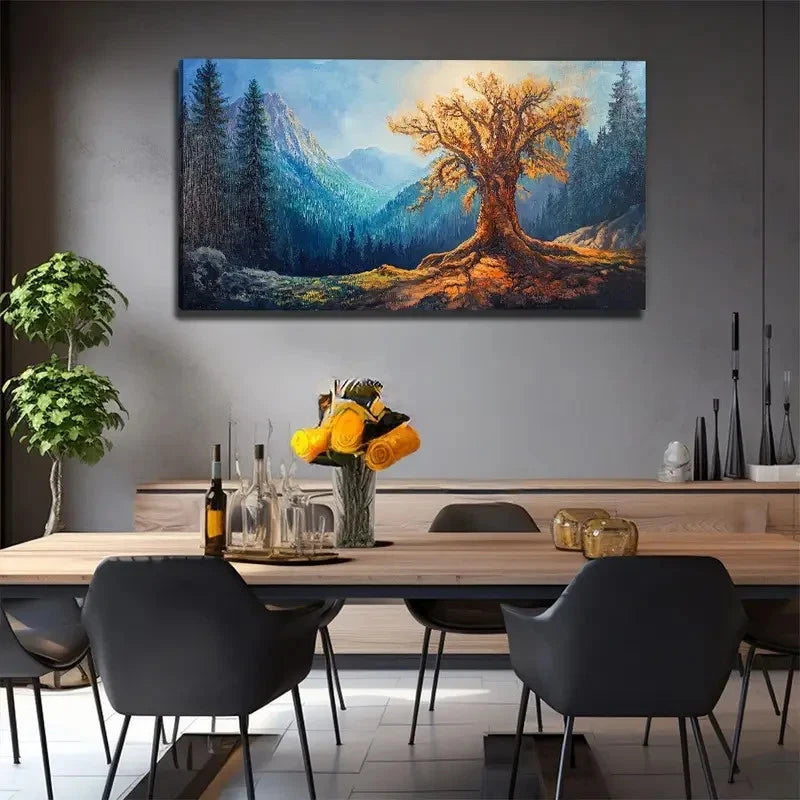 Ancient Tree Modern Landscape Wall Art Canvas Office Home Room Framed 120x60cm
