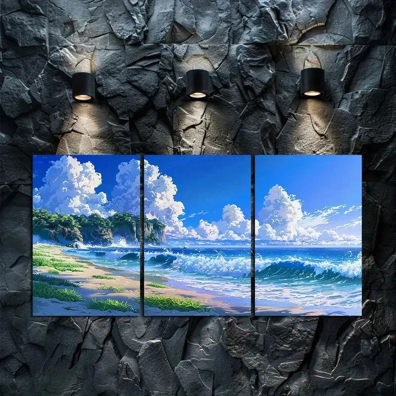 3pcs Lucky Bay Beach Scene in Australia Wall Art Set Canvas Framed 60x90cm - High Quality Print 100% Australian Made Wall Canvas Ready to Hang