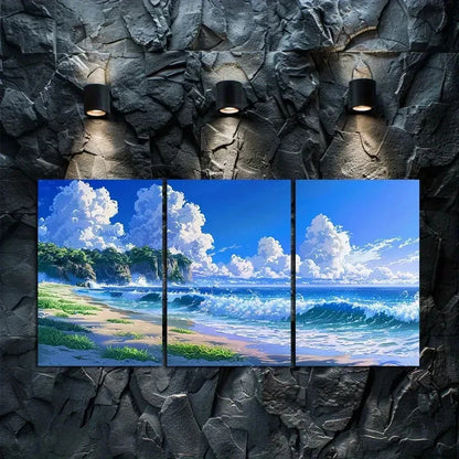 3pcs Lucky Bay Beach Scene in Australia Wall Art Set Canvas Framed 60x90cm - High Quality Print 100% Australian Made Wall Canvas Ready to Hang