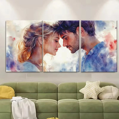 3pcs Wedding Watercolor Portrait Metal Print Ready to Hang Art