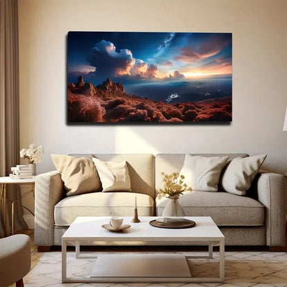 Desert Under The Sky Wall Art Canvas Office Home Room Framed 120x60cm