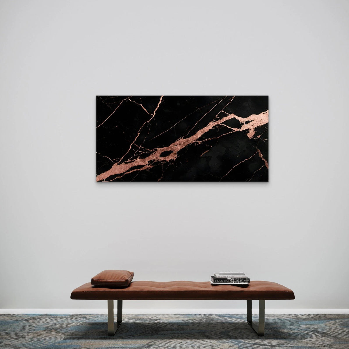 Black and Gold Marble Luxury Wall Art Canvas Office Home Framed 120x60cm