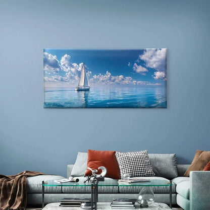 Sailboat Nautical Theme Wall Art Canvas Office Home Room Framed 120x60cm