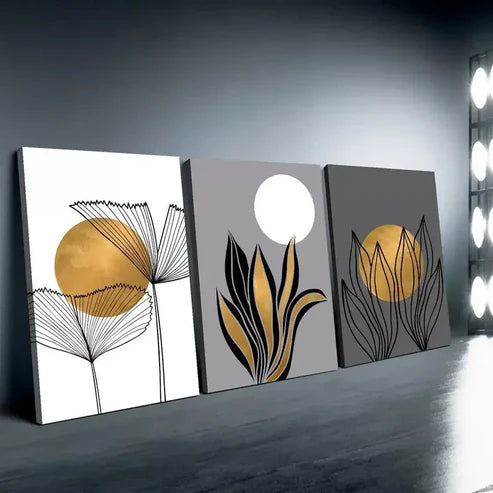 3pcs Bohemian & Modern Geometric Wall Art Set Canvas Unframed - High Quality Print 100% Australian Made Wall Canvas - Bella Home Decor
