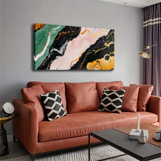Minimalist Abstract Flowing Wall Art Canvas Office Home Room Framed 120x60cm