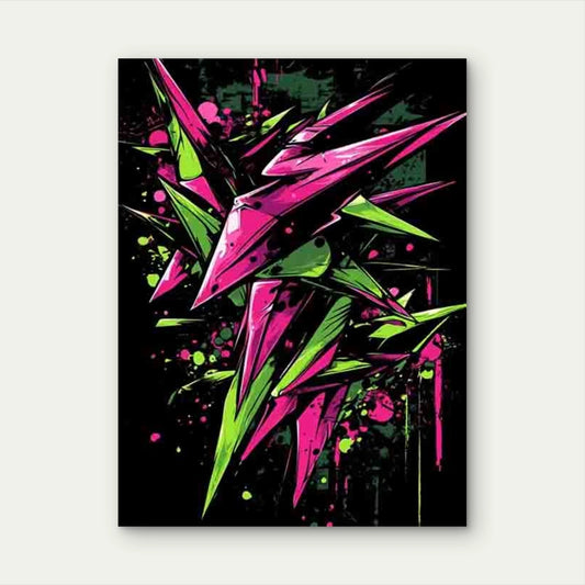 Vibrant Game Art Style Graffiti 40x60cm Metal Print Ready to Hang