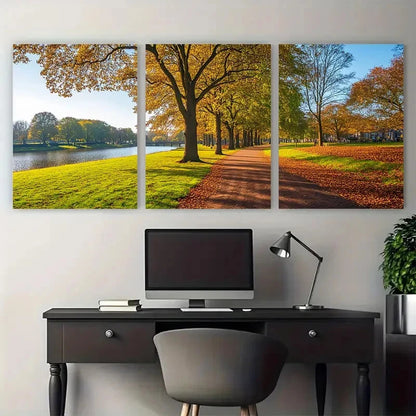 3pcs Haarlem Travel Kenaupark Netherland Scene Wall Art Set Canvas Framed 40x60cm - High Quality Print 100% Australian Made Wall Canvas Ready to Hang