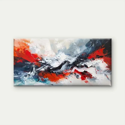 Abstract Red Black White Wall Art Canvas Office Home Room Framed 120x60cm