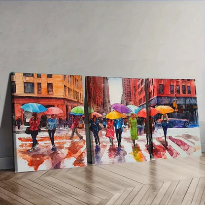 3pcs The Vibrant Streets of New York City Wall Art Canvas Unframed - High Quality Print 100% Australian Made Wall Canvas
