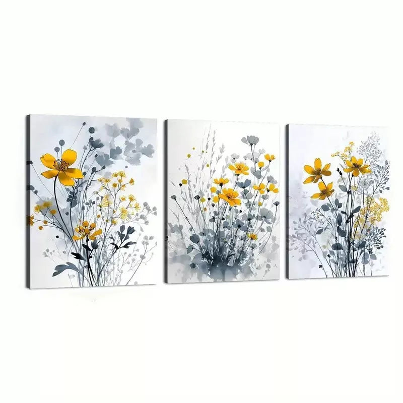 3pcsFloral   Wall Art Set Canvas Framed 50x70cm - High Quality Print 100% Australian Made Wall Canvas Ready to Hang - Bella Home Decor
