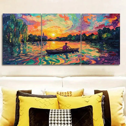 3pcs Abandoned lake (2) Wall Art Set Canvas Unframed - High Quality Print 100% Australian Made Wall Canvas - Bella Home Decor