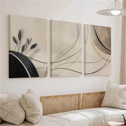 3pcs Abstract Line Color Painting Wall Art Set Canvas Framed 40x60cm - High Quality Print 100% Australian Made Wall Canvas Ready to Hang - Bella Home Decor