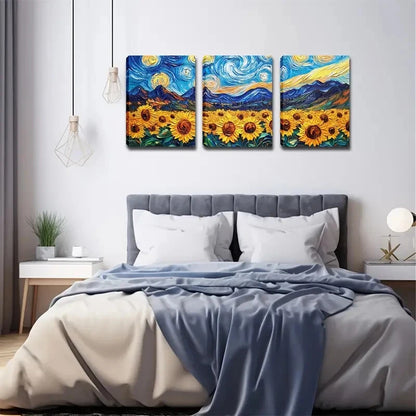 3pcs Vibrant Sunflower Minimalist Décor Perfect Wall Art Set Canvas Framed 40x60cm - High Quality Print 100% Australian Made Wall Canvas Ready to Hang - Bella Home Decor