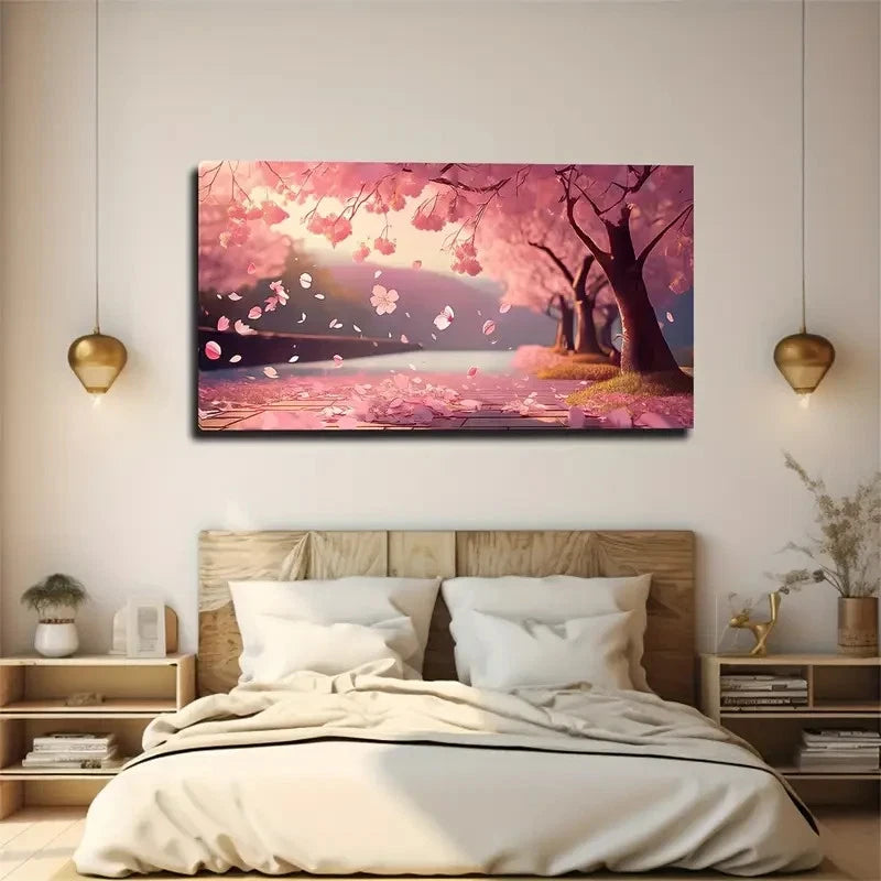Autumn Falling Leaves Wall Art Canvas Office Home Room Framed 120x60cm