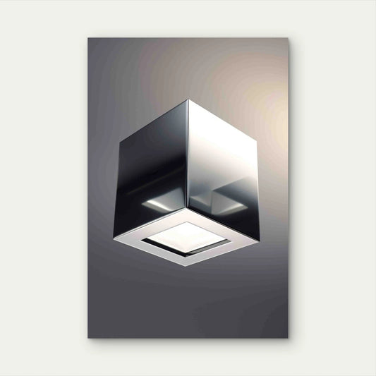 Abstract Metallic Cube 40x60cm Metal Print Ready to Hang