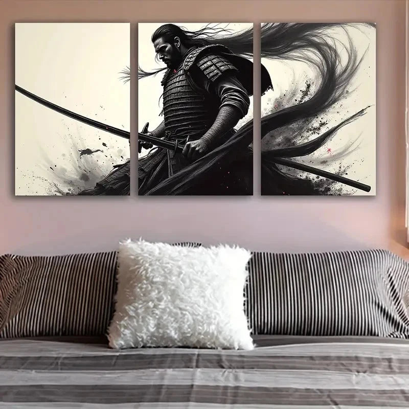 3pcs Black And White Picture Wall Art Set Canvas Framed 50x70cm - High Quality Print 100% Australian Made Wall Canvas Ready to Hang - Bella Home Decor