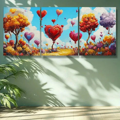 3pcs Trees and Flowers Wall Art Set Canvas Unframed - High Quality Print 100% Australian Made Wall Canvas