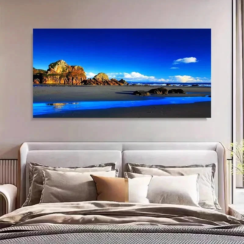 Stunning Coastal Landscape Wall Art Canvas Office Home Room Framed 120x60cm - Bella Home Decor
