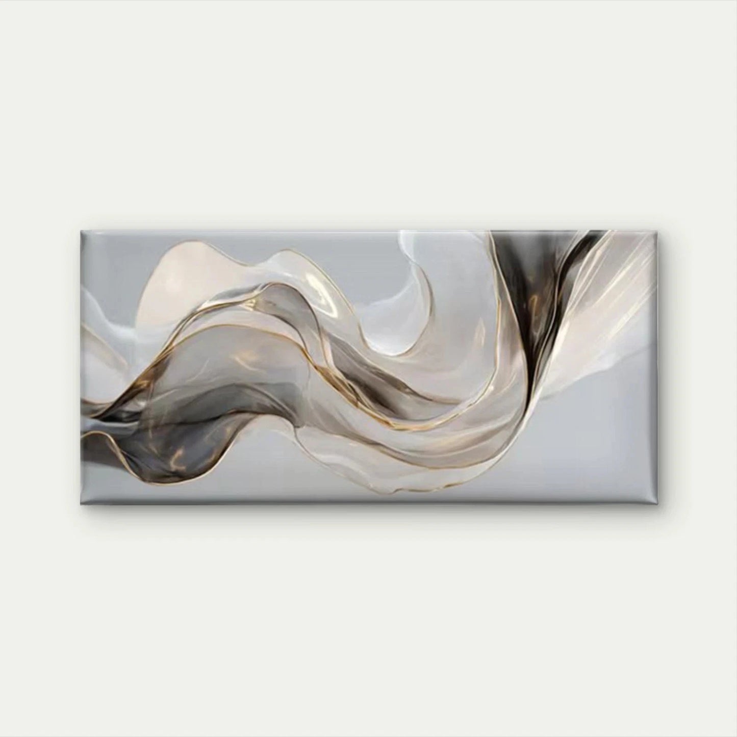 Abstract Metallic Wave Wall Art Canvas Office Home Room Framed 120x60cm