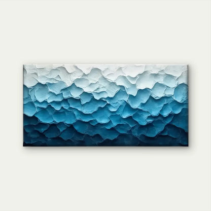 Blue White Abstract Painting Wall Art Canvas Office Home Room Framed 120x60cm
