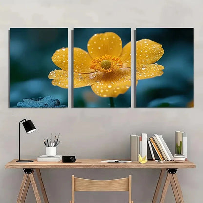 3pcs Buttercup Flower Gardener Nature Perfect Wall Art Set Canvas Framed 60x90cm - High Quality Print 100% Australian Made Wall Canvas Ready to Hang - Bella Home Decor