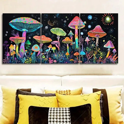 3pcs Luxurious Mushroom Garden Wall Art Canvas Unframed - High Quality Print 100% Australian Made Wall Canvas