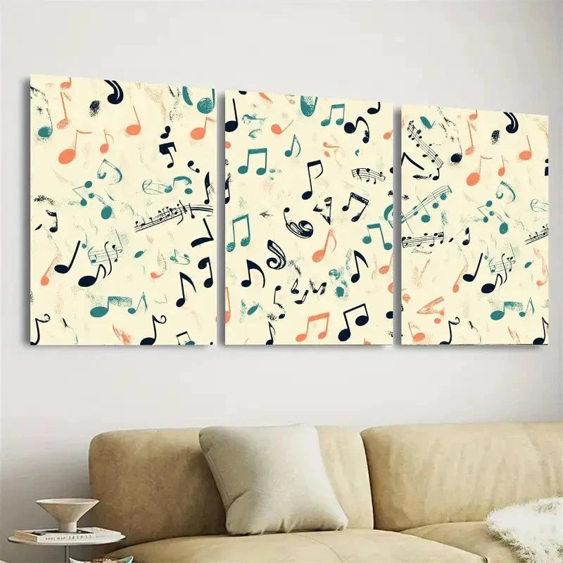3pcs Vibrant Music-Themed Wall Art Set Canvas Framed 40x60cm - High Quality Print 100% Australian Made Wall Canvas Ready to Hang
