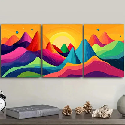 3pcs mountain landscape Wall Art Set Canvas Framed 50x70cm - High Quality Print 100% Australian Made Wall Canvas Ready to Hang