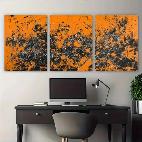 3pcs Jackson Pollock Abstract Painting Design Wall Art Canvas Unframed - High Quality Print 100% Australian Made Wall Canvas