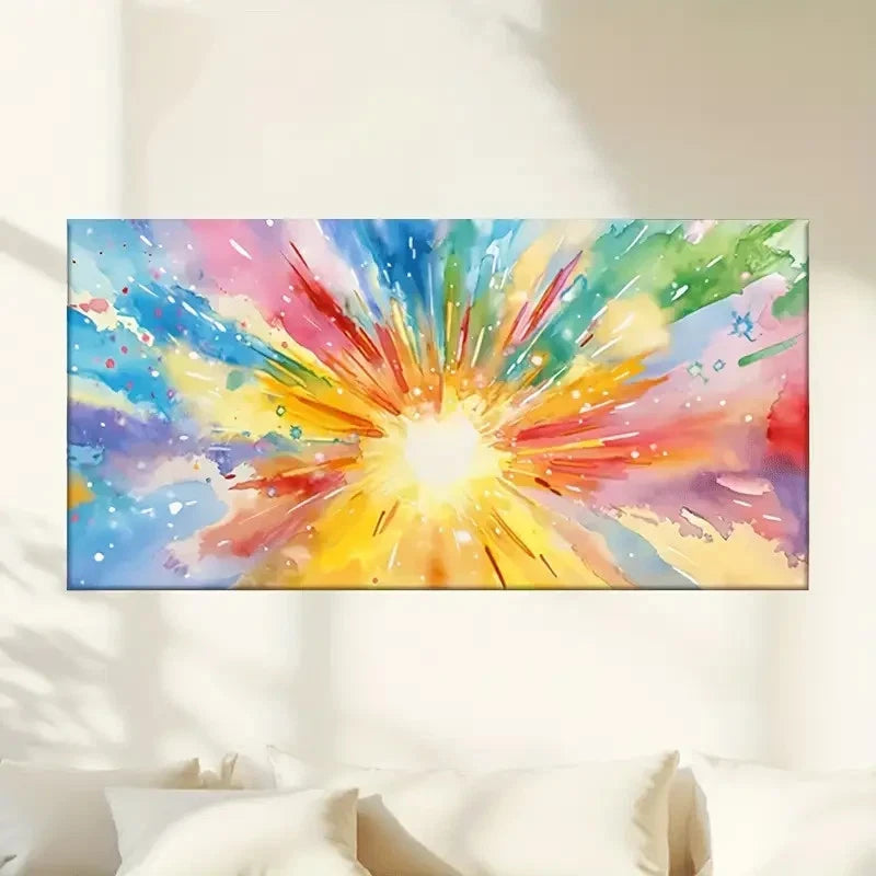 Abstract Explosion Colorful Wall Art Canvas Office Home Room Framed 120x60cm