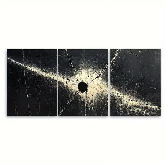 3pcs Black White Abstract Metal Print Ready to Hang Art