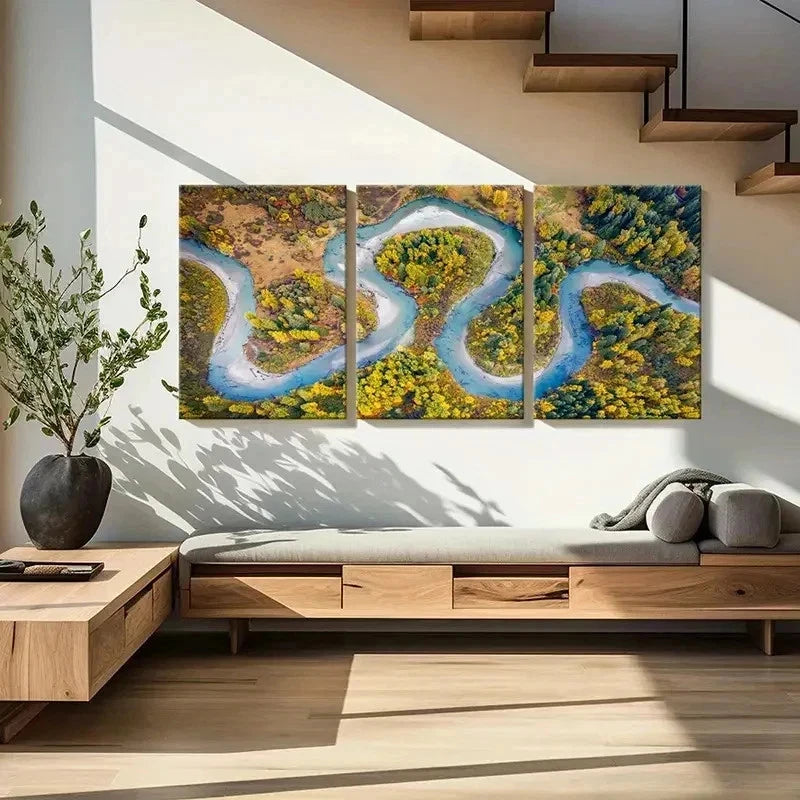 3pcs Road Scenery Art Natural Landscape Wall Art Set Canvas Framed 40x60cm - High Quality Print 100% Australian Made Wall Canvas Ready to Hang - Bella Home Decor