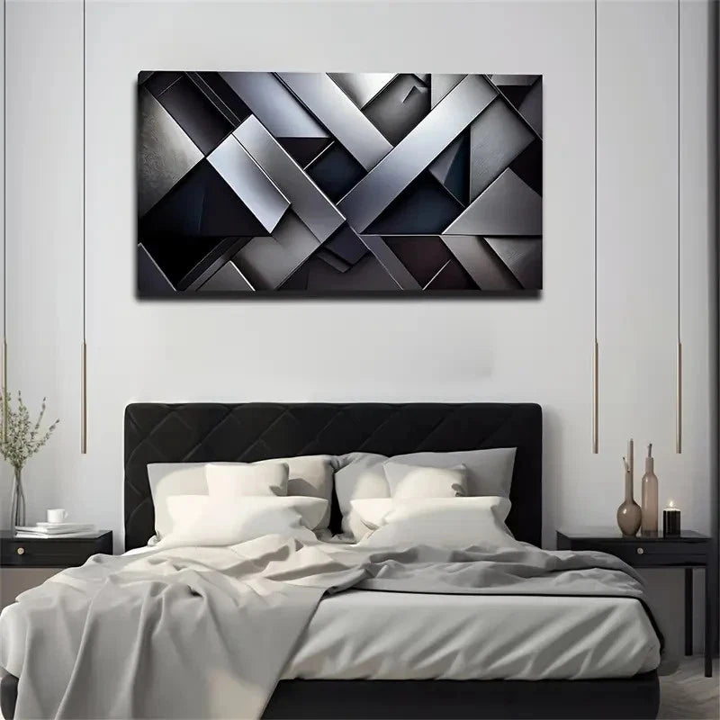 Three-Dimensional Geometry Wall Art Canvas Office Home Room Framed 120x60cm