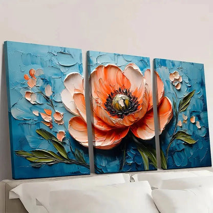 3pcs Original Peony OPP   Wall Art Set Canvas Framed 40x60cm - High Quality Print 100% Australian Made Wall Canvas Ready to Hang