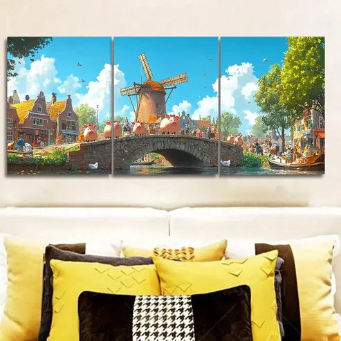 3pcs Set Whimsical Animals Wall Art Set Canvas Unframed - High Quality Print 100% Australian Made Wall Canvas