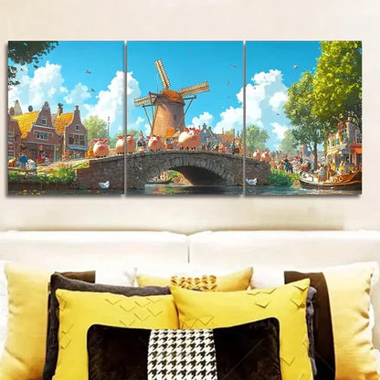 3pcs Set Whimsical Animals Wall Art Set Canvas Unframed - High Quality Print 100% Australian Made Wall Canvas