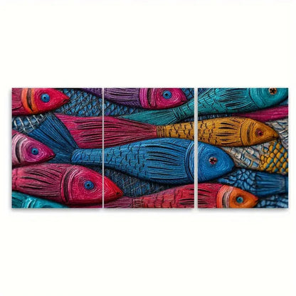 3pcs Mombasa Fish Kenya Travel Marine Print Wall Art Set Canvas Framed 40x60cm - High Quality Print 100% Australian Made Wall Canvas Ready to Hang