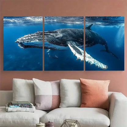 3pcs Humpback Whale Southern Africa Coast Metal Print Ready to Hang Art - Bella Home Decor
