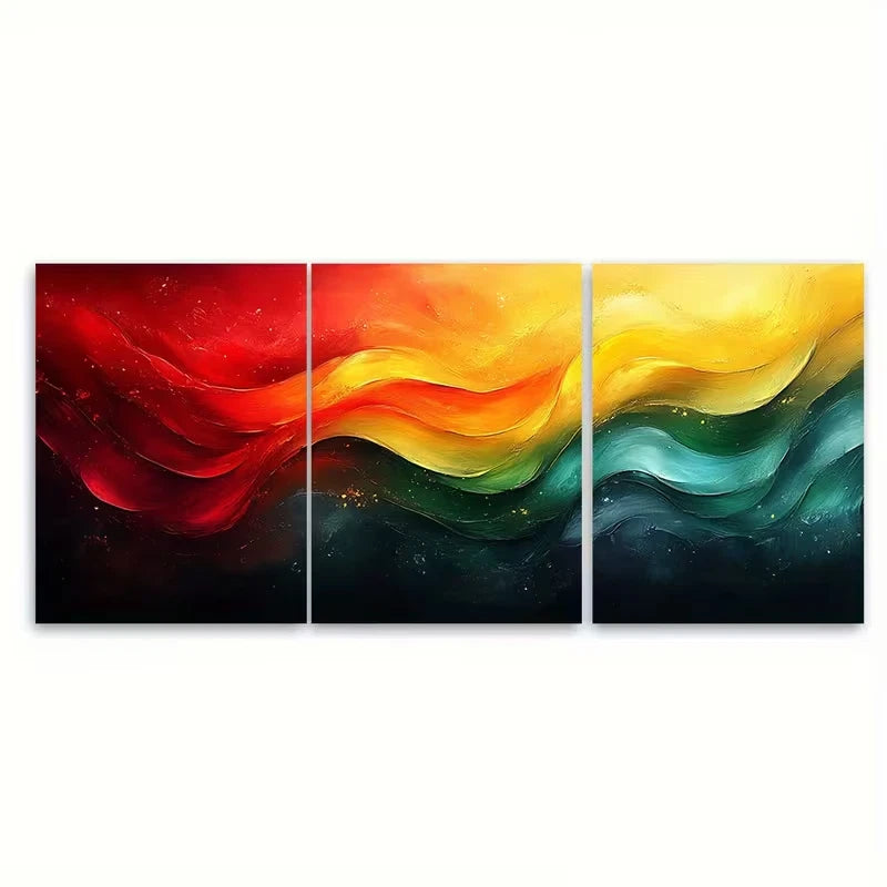 3pcs Vibrant Abstract Colorful Artwork Metal Print Ready to Hang Art