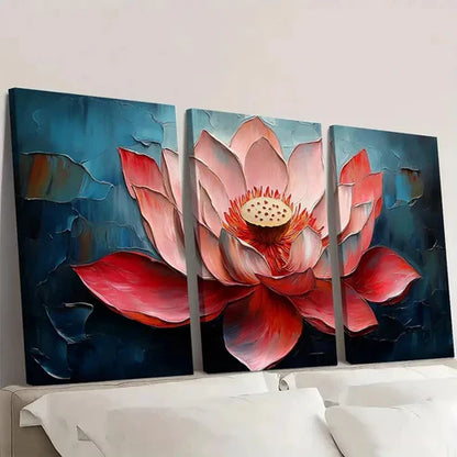3pcs Original for Lotus Flower OL Wall Art Canvas Unframed – High Quality Print 100% Australian Made Wall Canvas