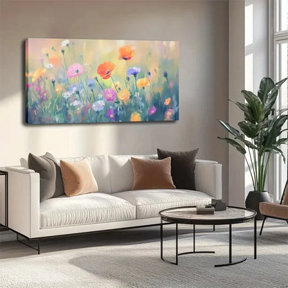 Macaron Color Palette Abstract Wall Art canvas office home room framed 120x60cm - Bella Home Decor