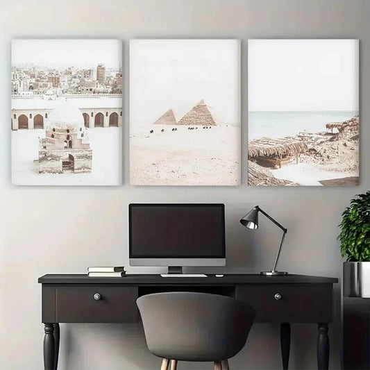 3pcs Modern Minimalist Style Ocean Metal Print Ready to Hang Art