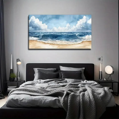 Beach Sunset Modern Wall Art Canvas Office Home Room Framed 120x60cm