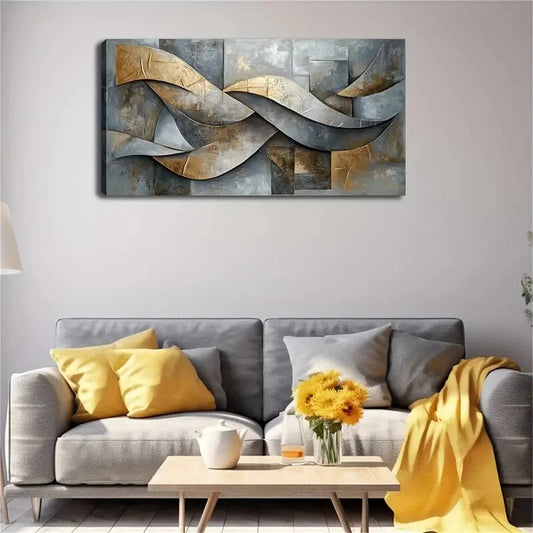 Minimalist Modern Geometric Wall Art Canvas Office Home Room Framed 120x60cm