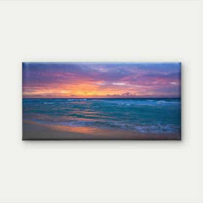Seaside Beach Sunset Scene Wall Art Canvas Office Home Room Framed 120x60cm