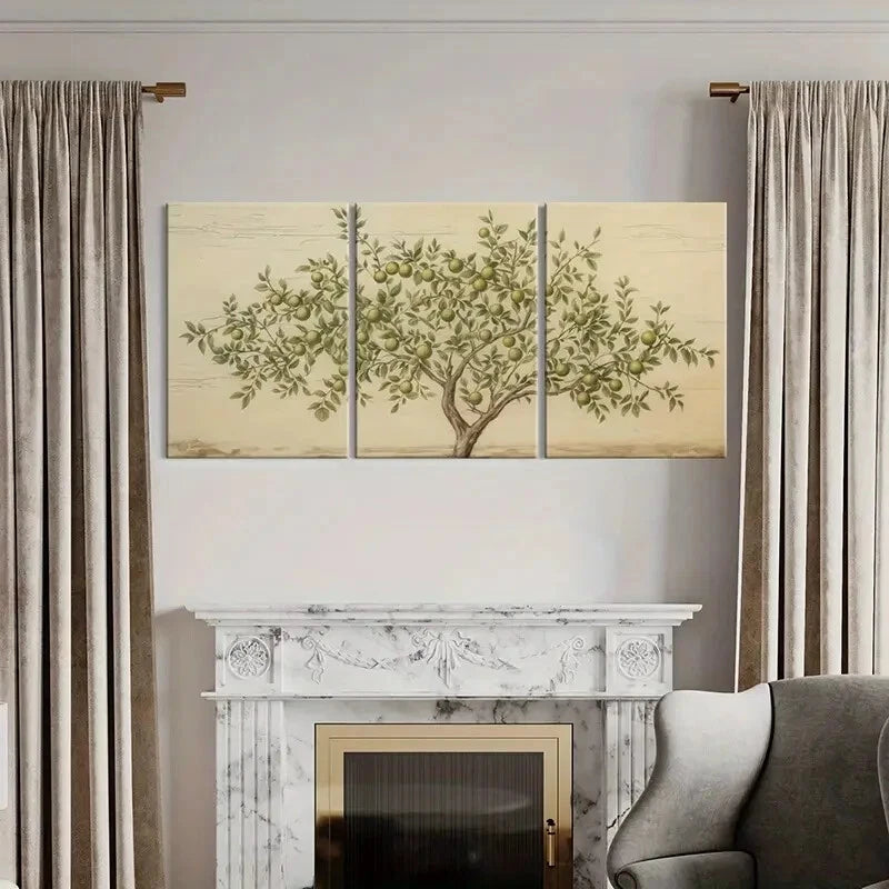 3pcs Lemon Tree Vintage Botanical Illustration Metal Print Ready to Hang Art