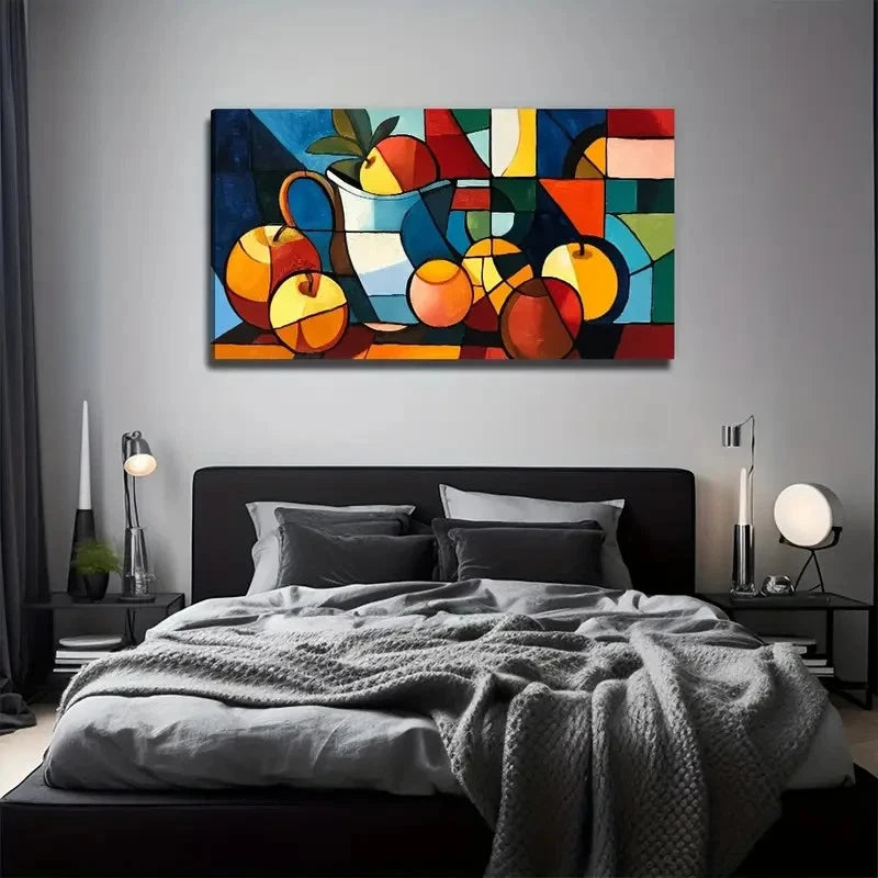 Vibrant Colorful Apples Wall Art Canvas Office Home Room Framed 120x60cm
