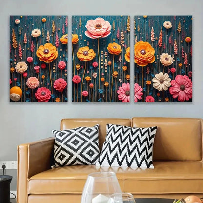 3pcs Rich And Colorful Art Wall Art Set Canvas Framed 40x60cm - High Quality Print 100% Australian Made Wall Canvas Ready to Hang
